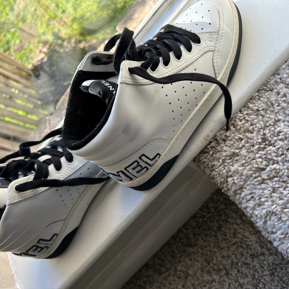 CHANEL Black and White Men's Sneakers